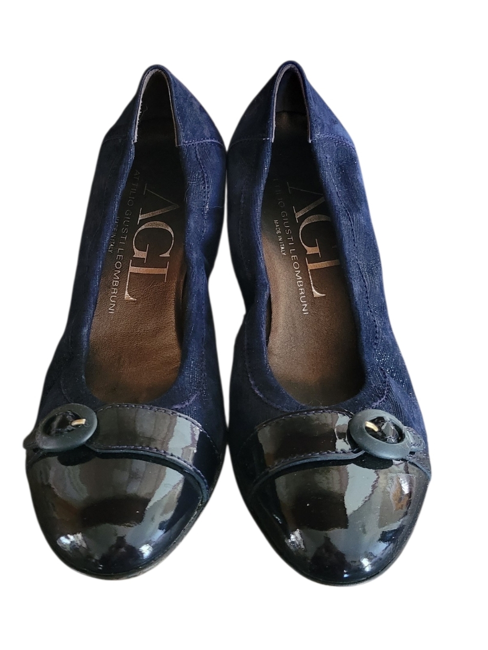 AGL Blue Suede Cap Toe Pumps Size 38 US 8